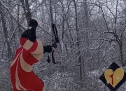 开云APP-丹麦射箭选手冷静应对，一箭射中靶心